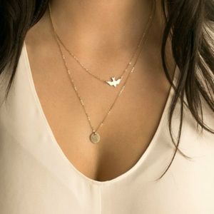 Dove Multilayer Gold Color Simple Necklace